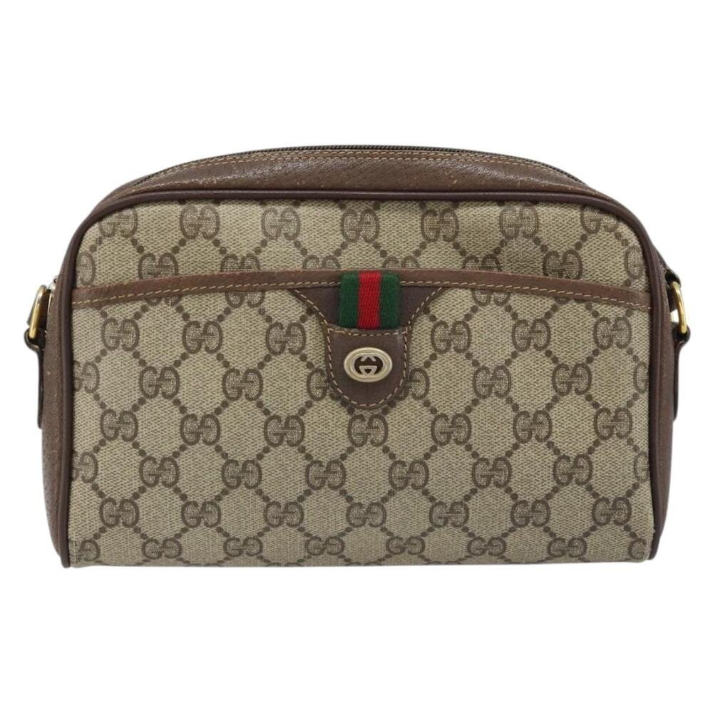 Gucci GG Supreme Web Shoulder Bag Beige